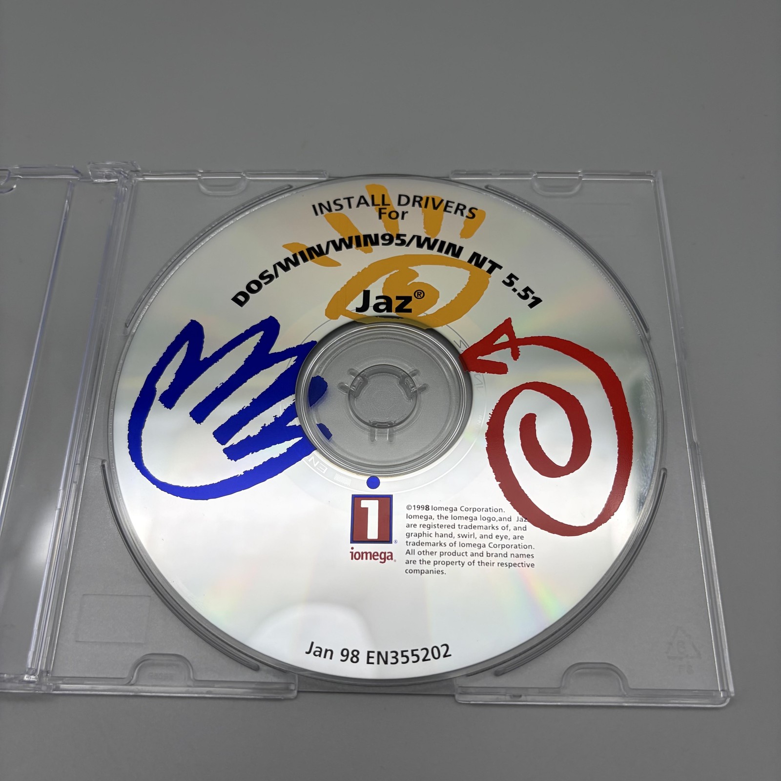 Vintage 1998 Iomega Jaz Software Drivers Update CD-ROM DOS WIN WIN95 WIN NT 5.51