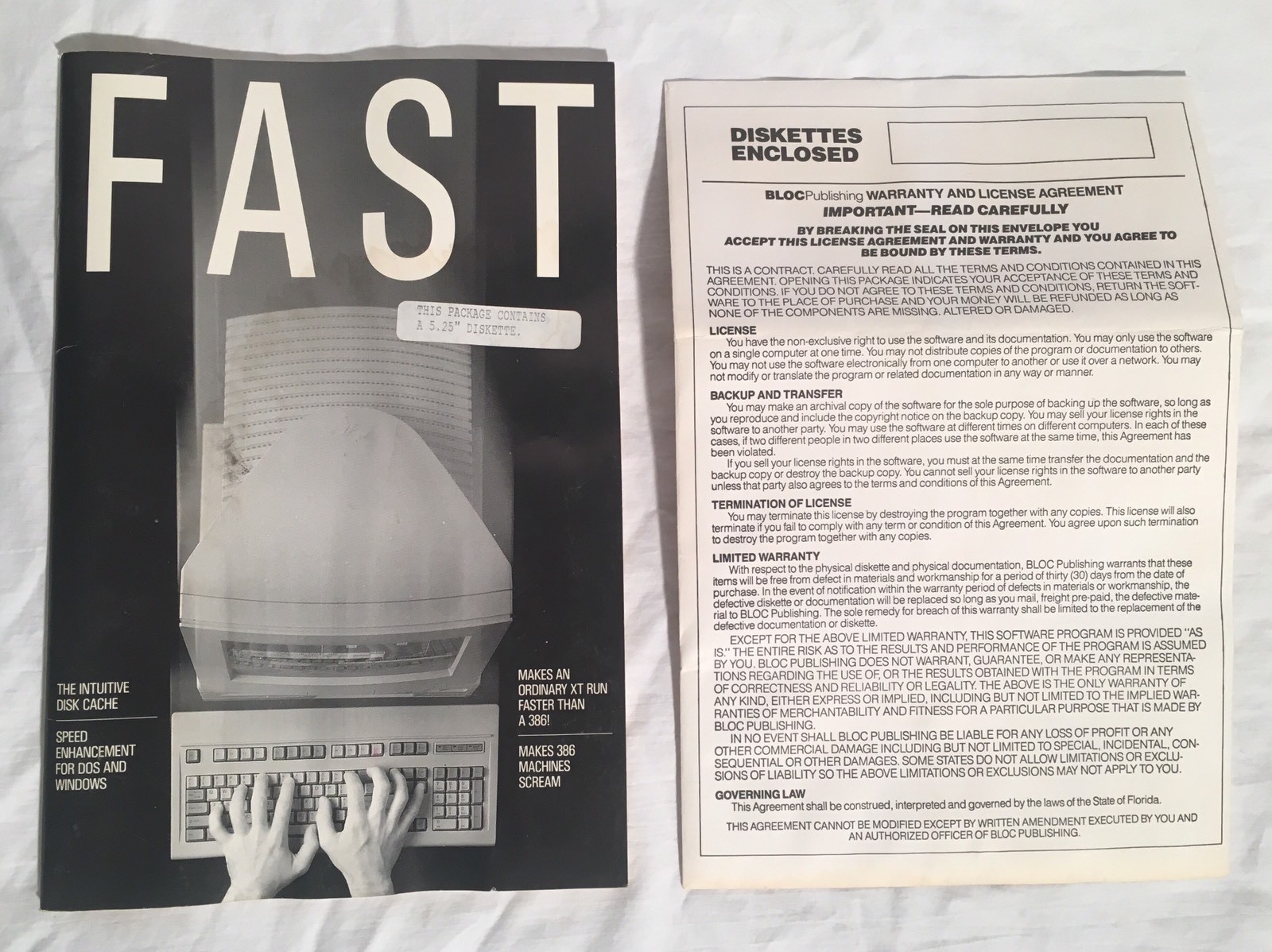 FAST Vintage DOS Utility Software 5.25″ Disk & Manual Bloc Publishing