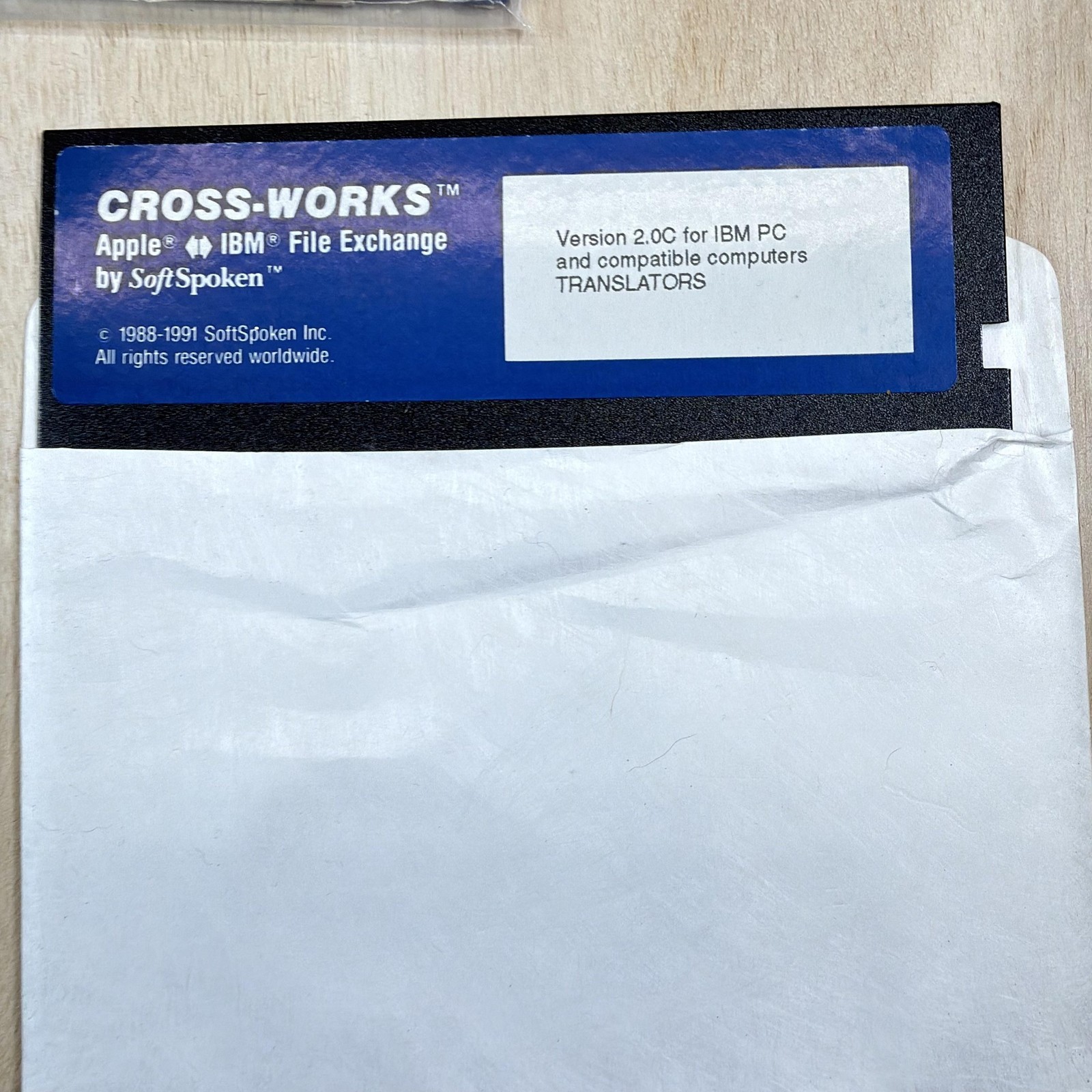 Vintage SoftSpoken Cross-Works Apple II IBM PC File Exchange Utility Disks Cable