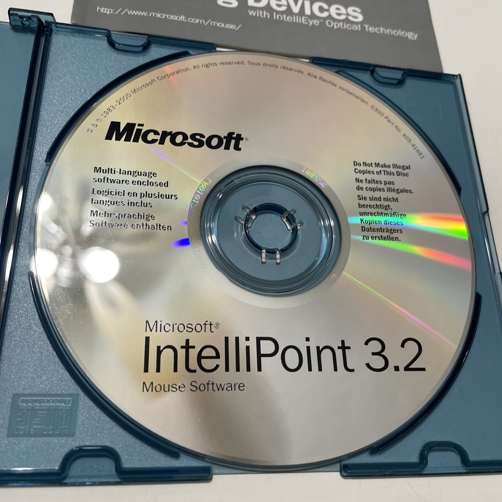 microsoft Intellipoint 3.2 driver disk for intellieye optical mouse