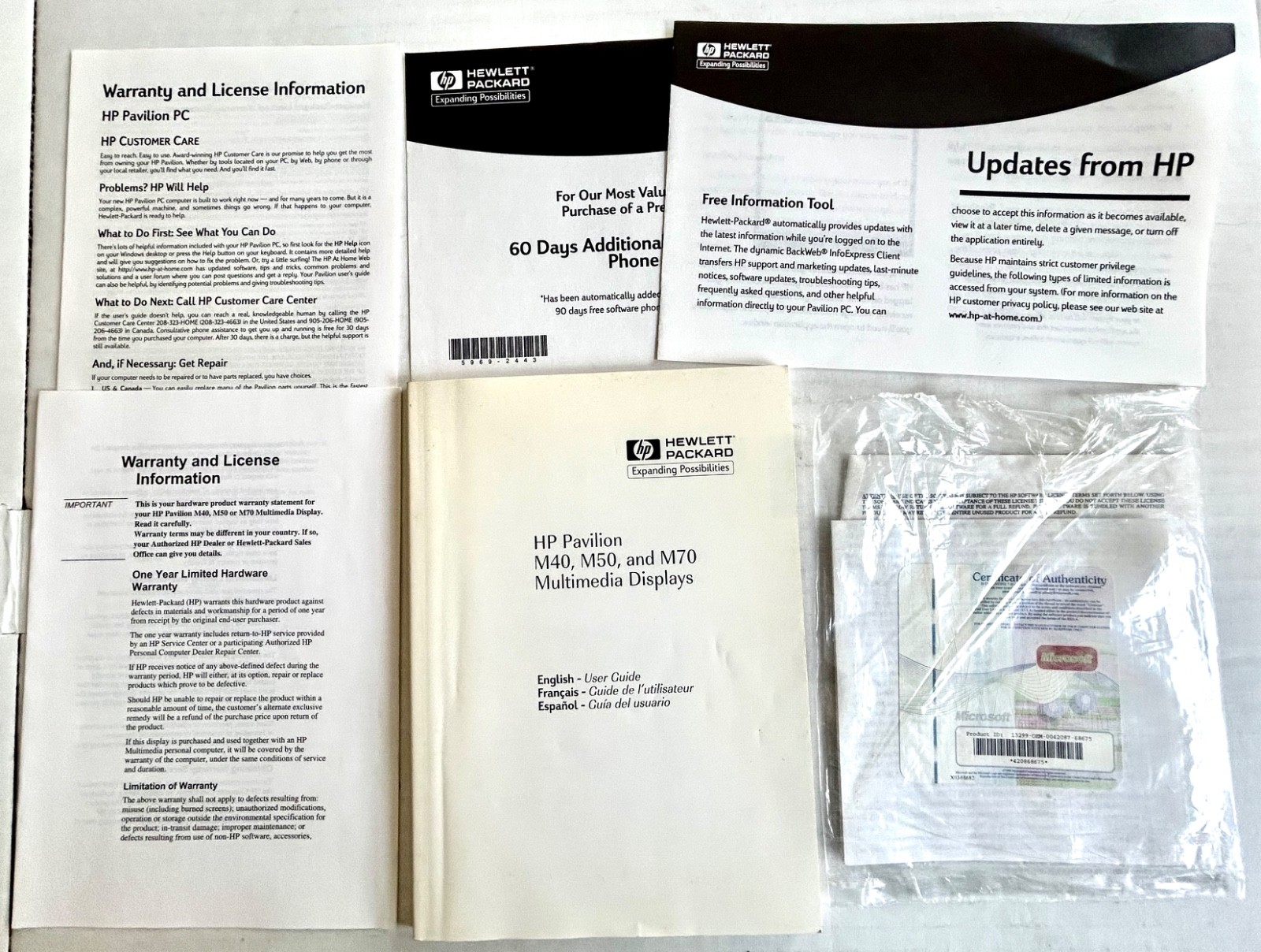 HP Pavilion Disks/Manuals Users Guide, Recovery Disc 2-Disk CD Set, Encarta +
