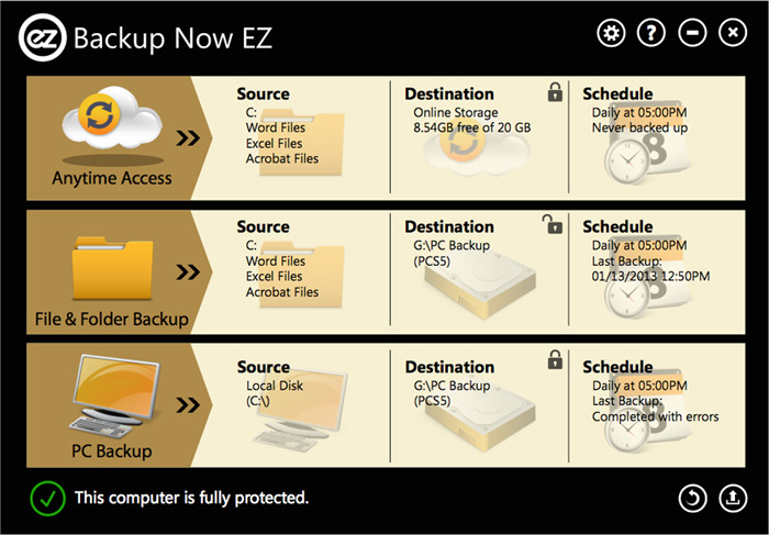 NTI Backup Now EZ 4, Backup & Recovery for Win 10, 8, 7, Vista or XP – DOWNLOAD