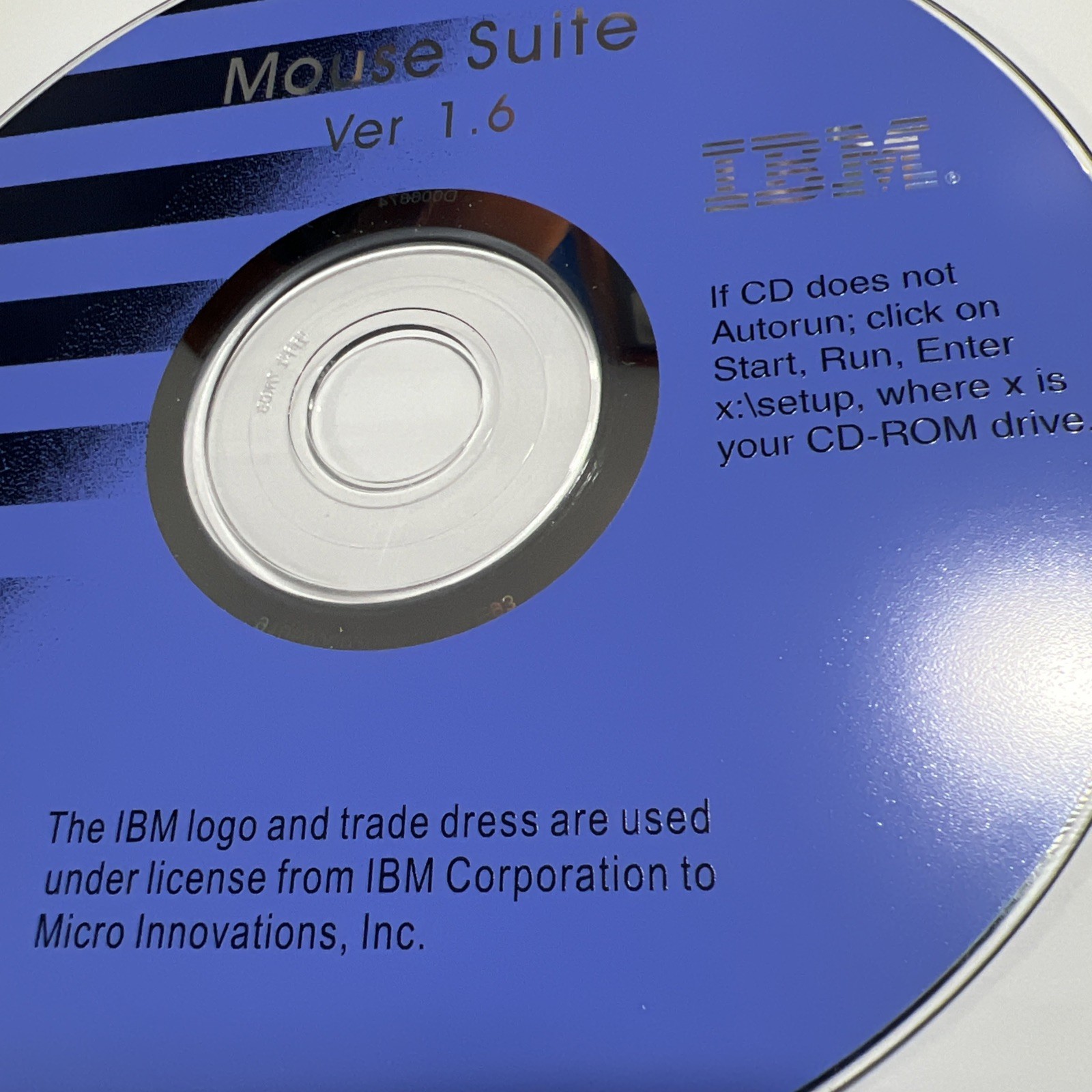 IBM Mouse Suite Ver 1.6 CD-Rom And User Manuals Win 98/Win ME Software CD