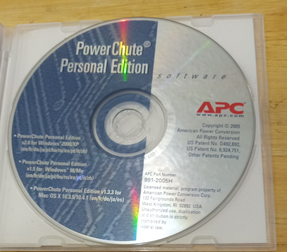 APC Power Chute Personal Edition Software (CD)