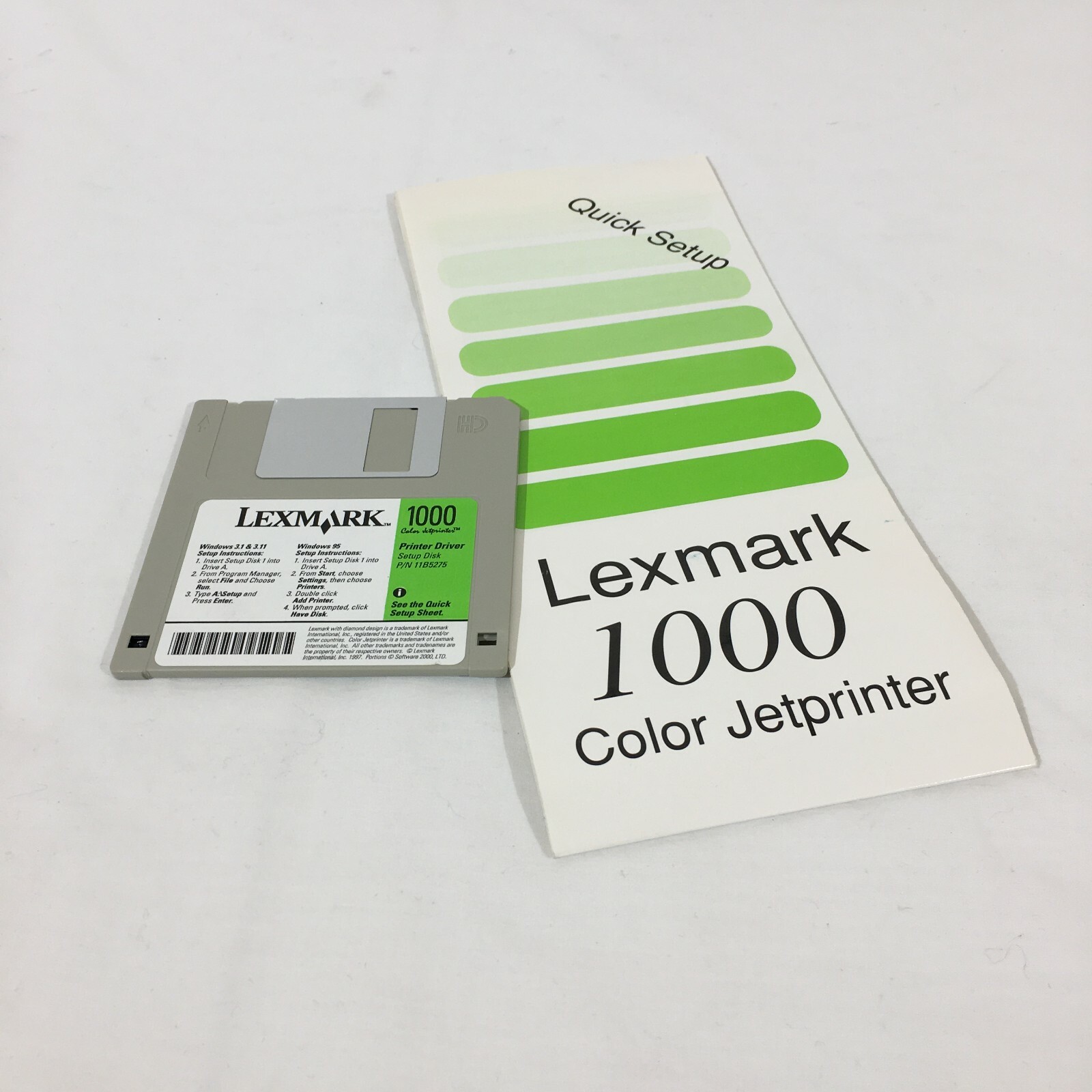 Vintage Lexmark 1000 Color Jetprinter Printer 3.5″ Diskette Driver Disk & Manual