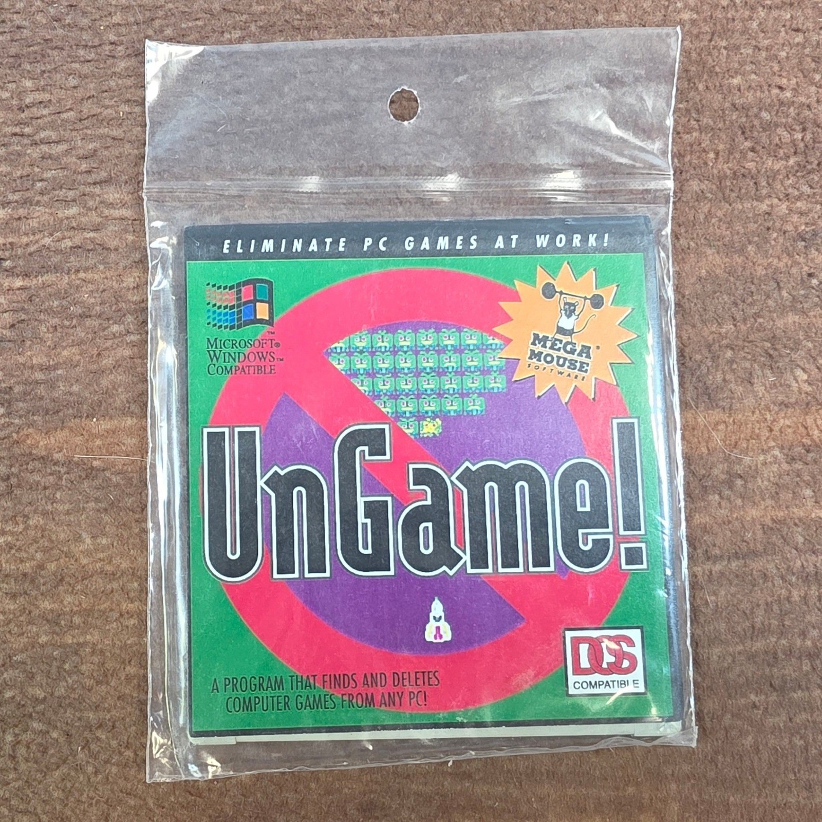 NEW Mega Mouse UnGame! PC Software Vintage 3.5 Disk Green