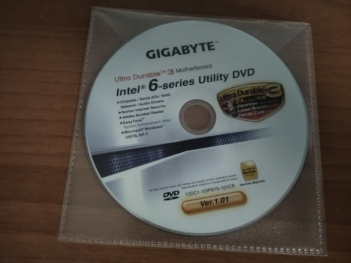 Gigabyte Intel 6 series Drivers and Utilities Software DVD