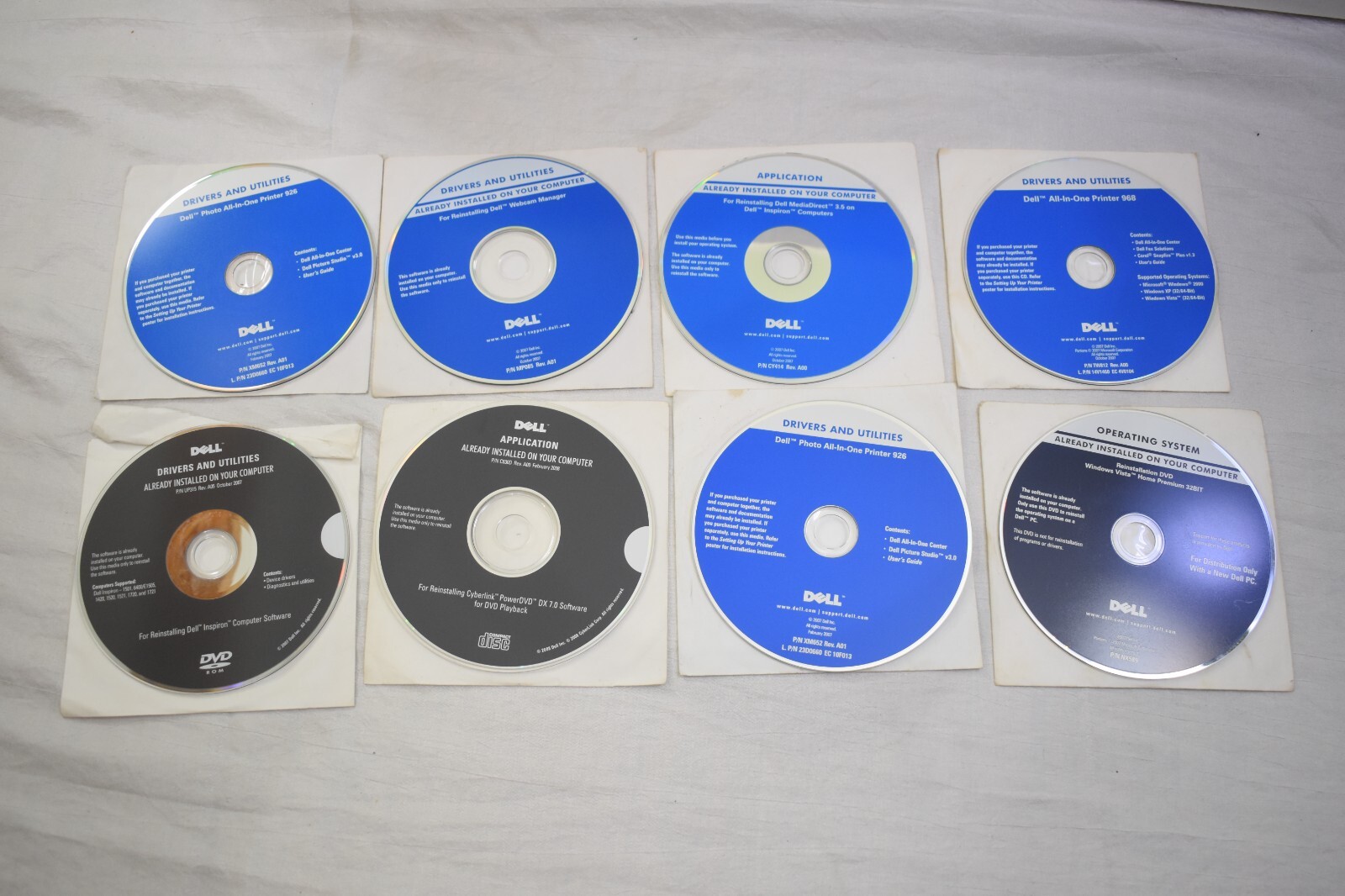 8 Disc Dell Dimension Resource CD & Dell Tools CD & Reinstall Roxio Easy CD