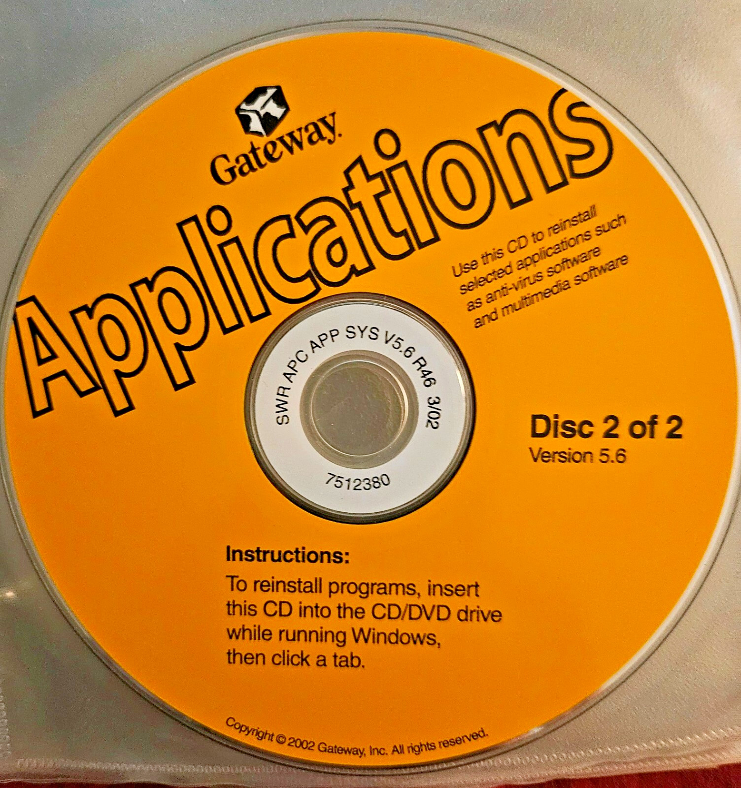 Gateway Restoration CDs with Manual – 9pc CD Disk Set Gateway Software