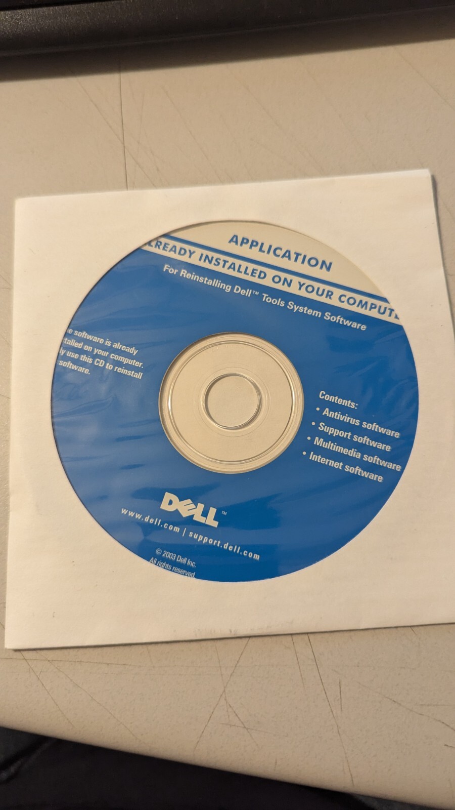 Dell Reinstalling Tools System Software 2003 – 0Y3012 – NEW