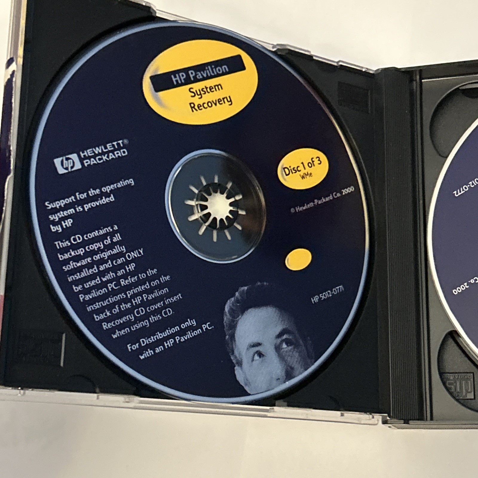 HP Pavilion Recovery 3 Disc Set CD Set System & Application Recovery 2000