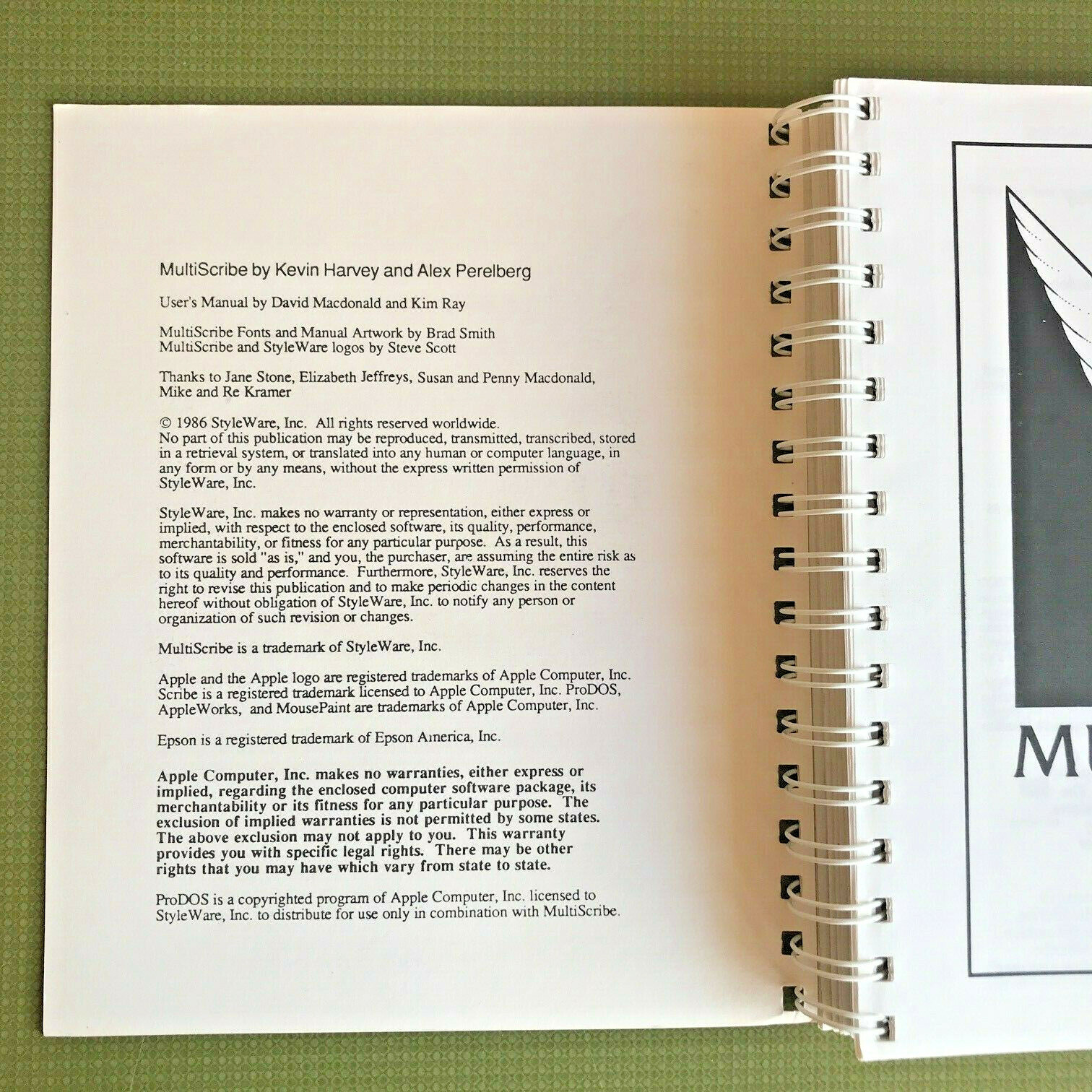 MultiScribe – Word processor for the 128K Apple IIe/IIc