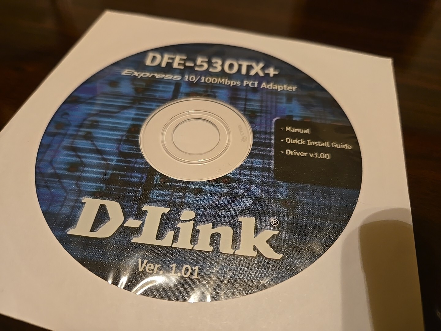 D-Link Ver. 1.01 DFE-530TX+ Express 10 100 Mbps PCI Adapter Drivers & Manual CD