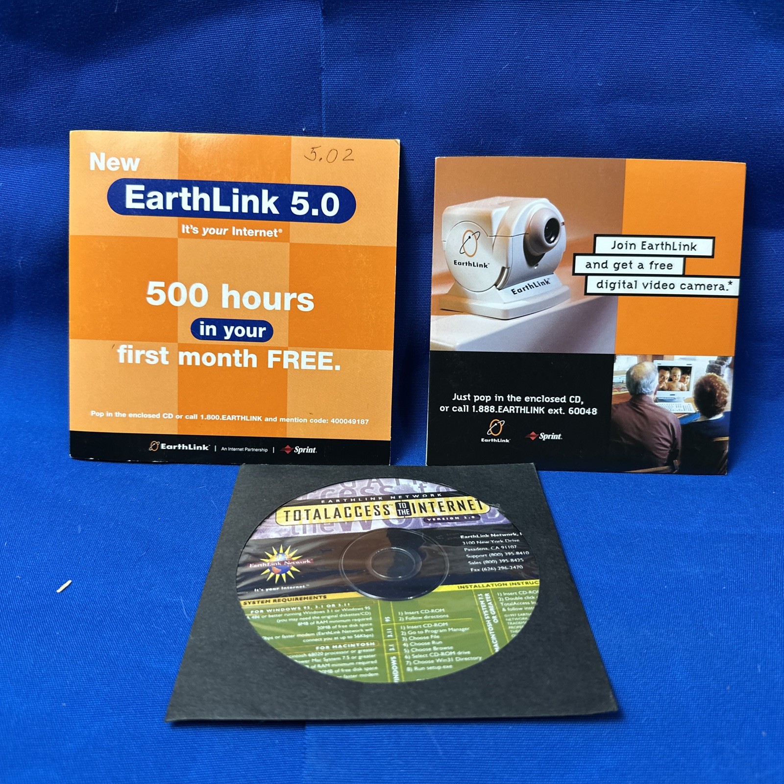 (3) Vintage Earthlink Internet Service Install CD’s Discs Software PC Window
