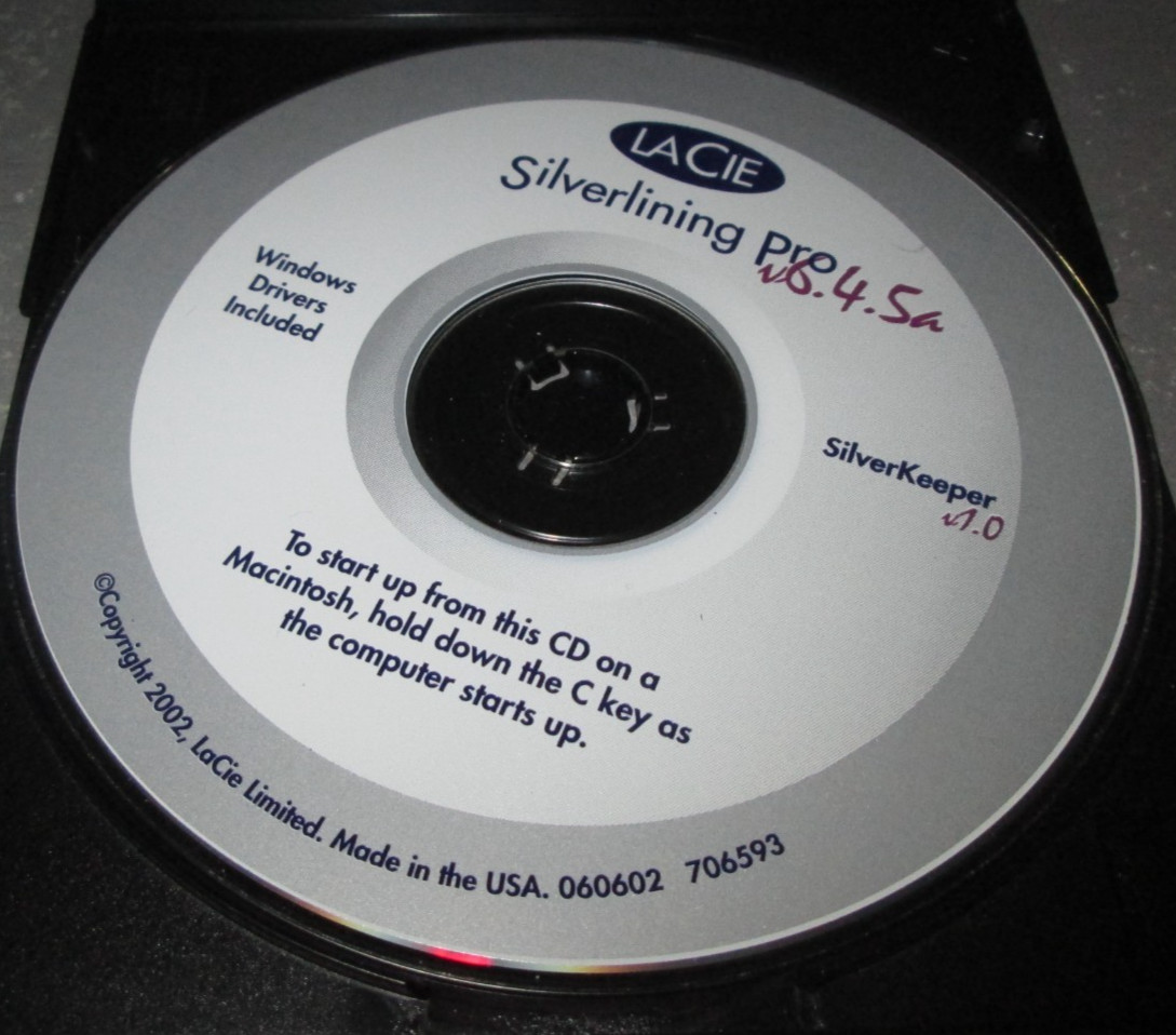 Lacie Silverlining Pro v6.4.5a CD Window Drivers Included Vintage