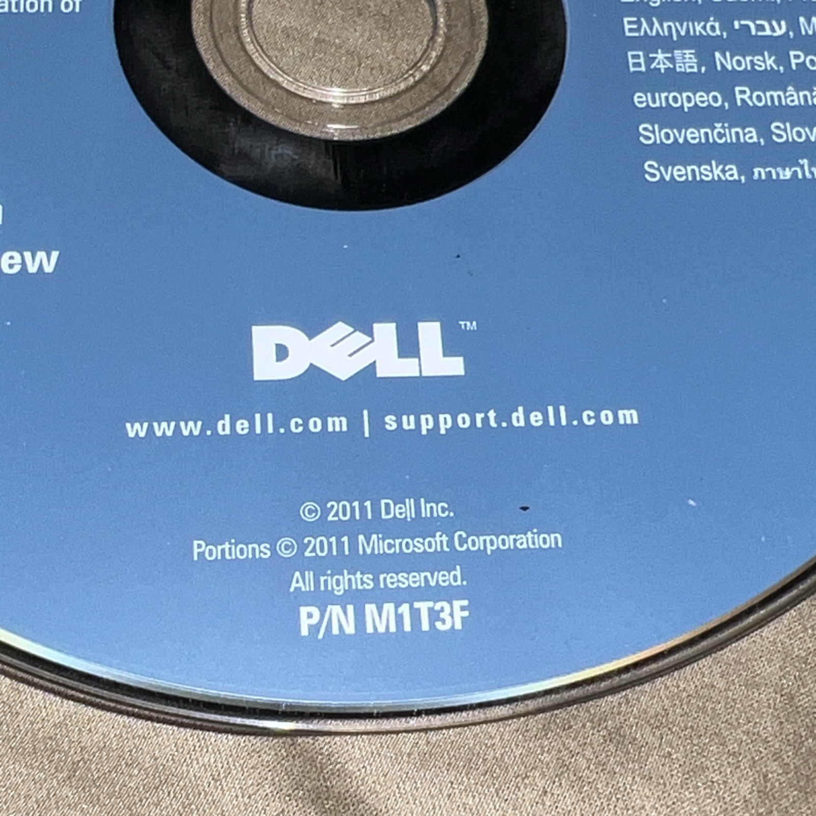 Dell Laptop/pc Recovery Disc DVD Windows 7 Professional SP1 32-Bit M1T3F 2011