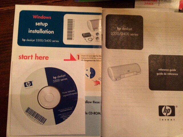 HP Deskjet 3300 Series Printer Software CD Windows 98 ME 2000 XP Computer Tech
