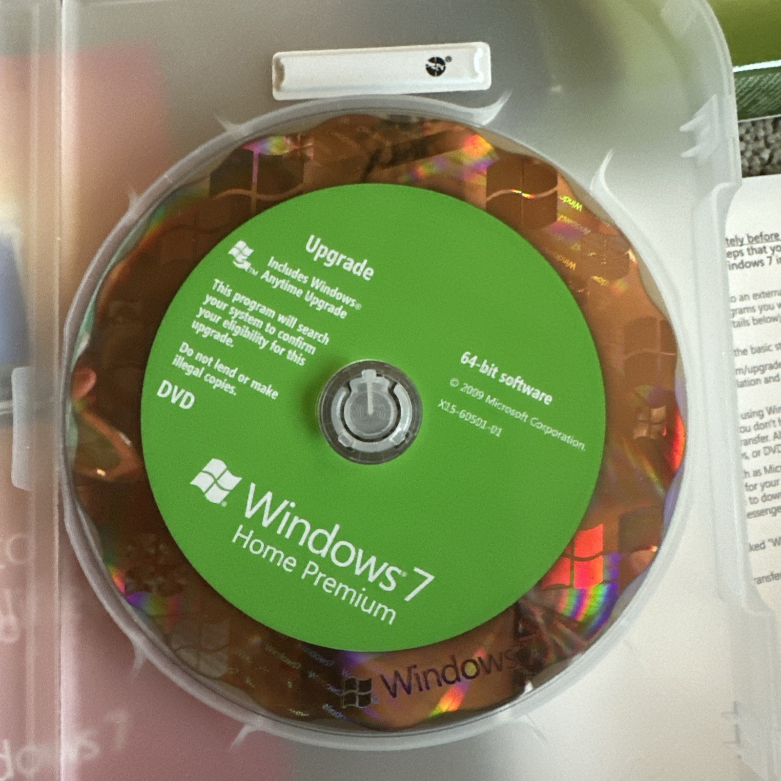 Microsoft Windows 7 Home Premium Upgrade 32 Bit & 64 Bit DVDs Complete w/ Key