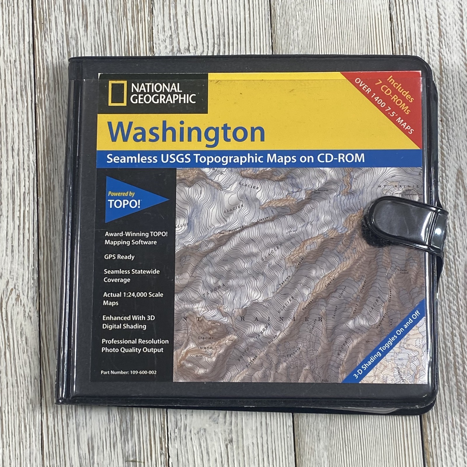National Geographic Washington Seamless USGS Topographic Maps 7 CD-ROM Set TOPO!