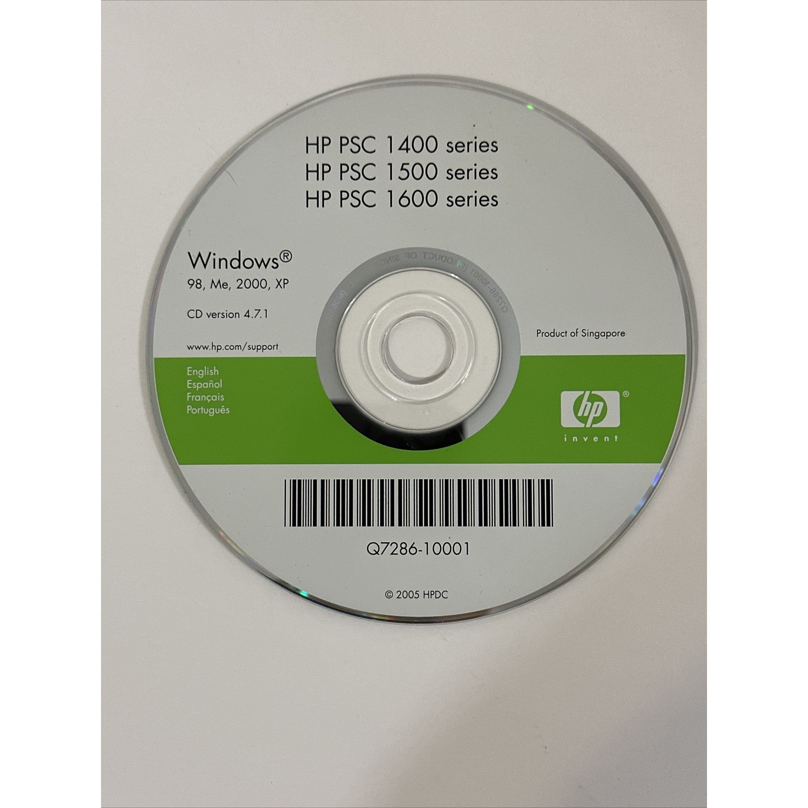 HP PSC 1400 1500 1600 Series Printer Software Driver CD Windows XP 98