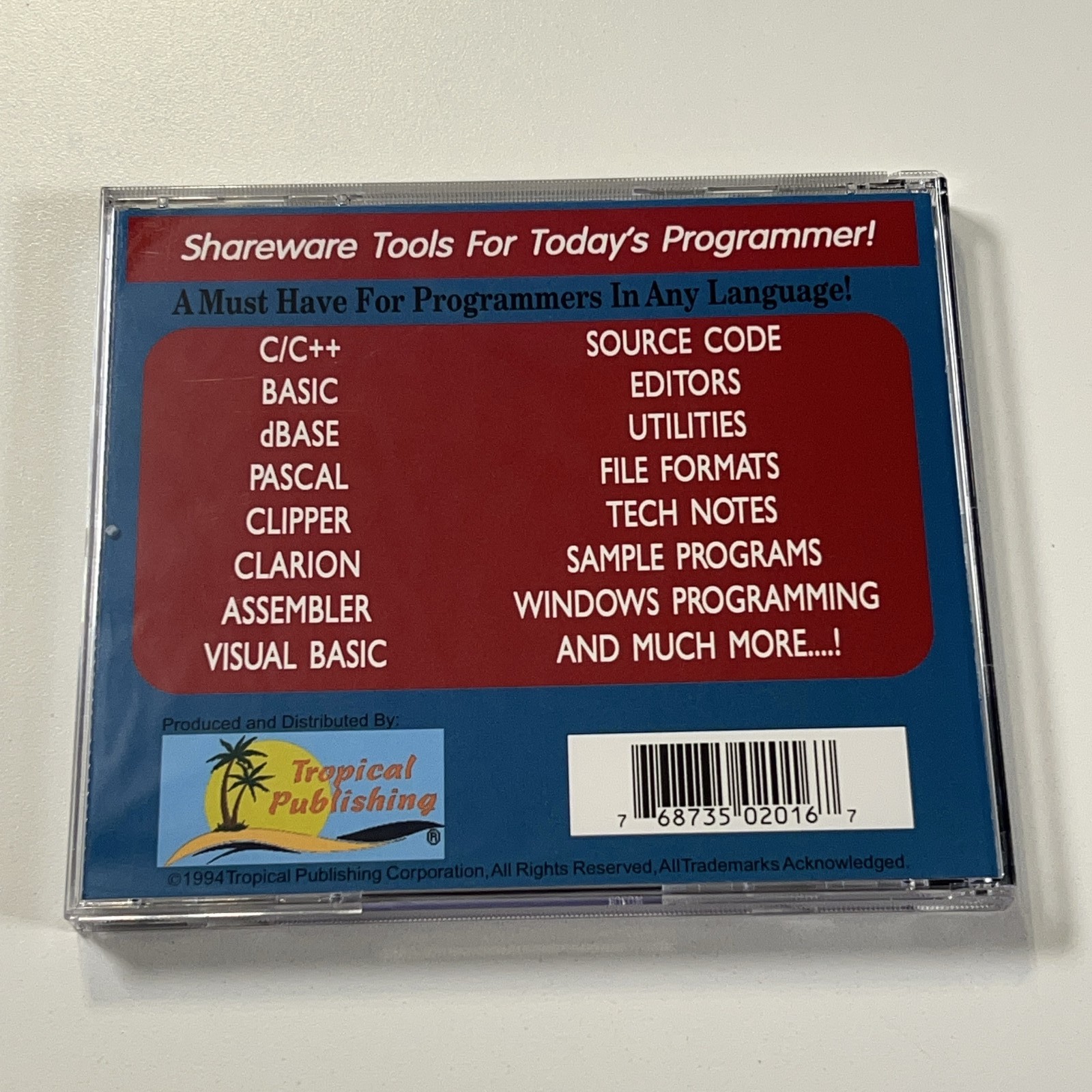 VTG Programmer’s Companion (PC, 1994) MS-DOS CD-ROM Shareware Tools C Basic