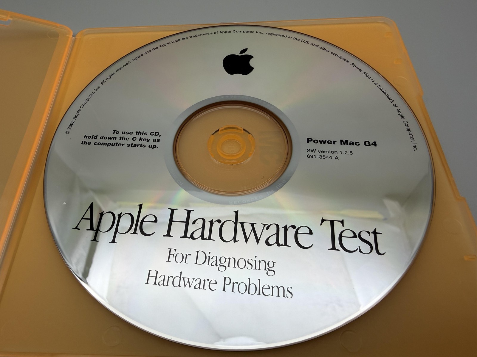 Apple Hardware Test CD Power Mac G4 SW 1.2.5 691-3544-A Diagnostic Utility