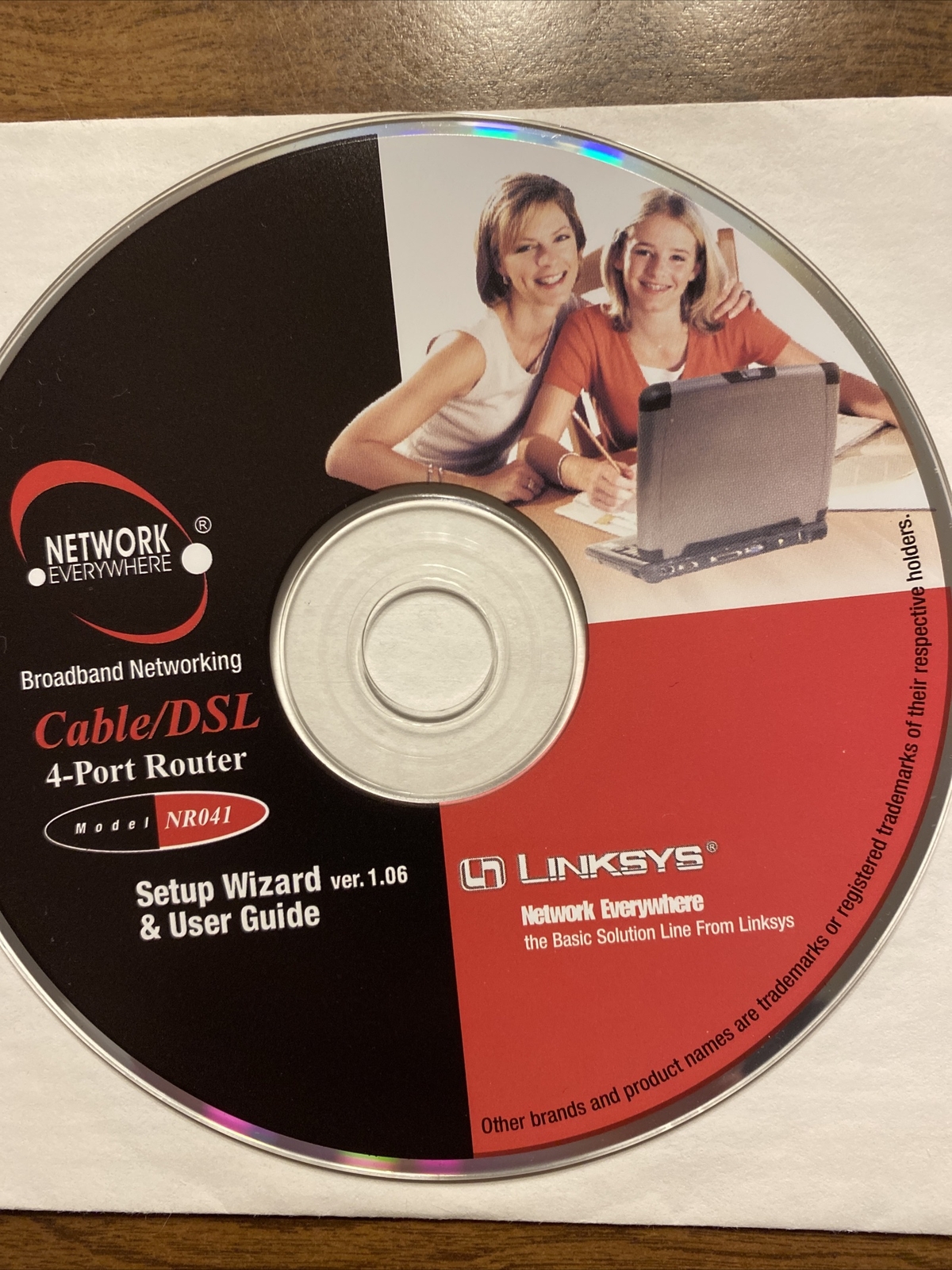 Network Everywhere Linksys Model NR041 Cable DSL 4-Port Router Setup CD ONLY