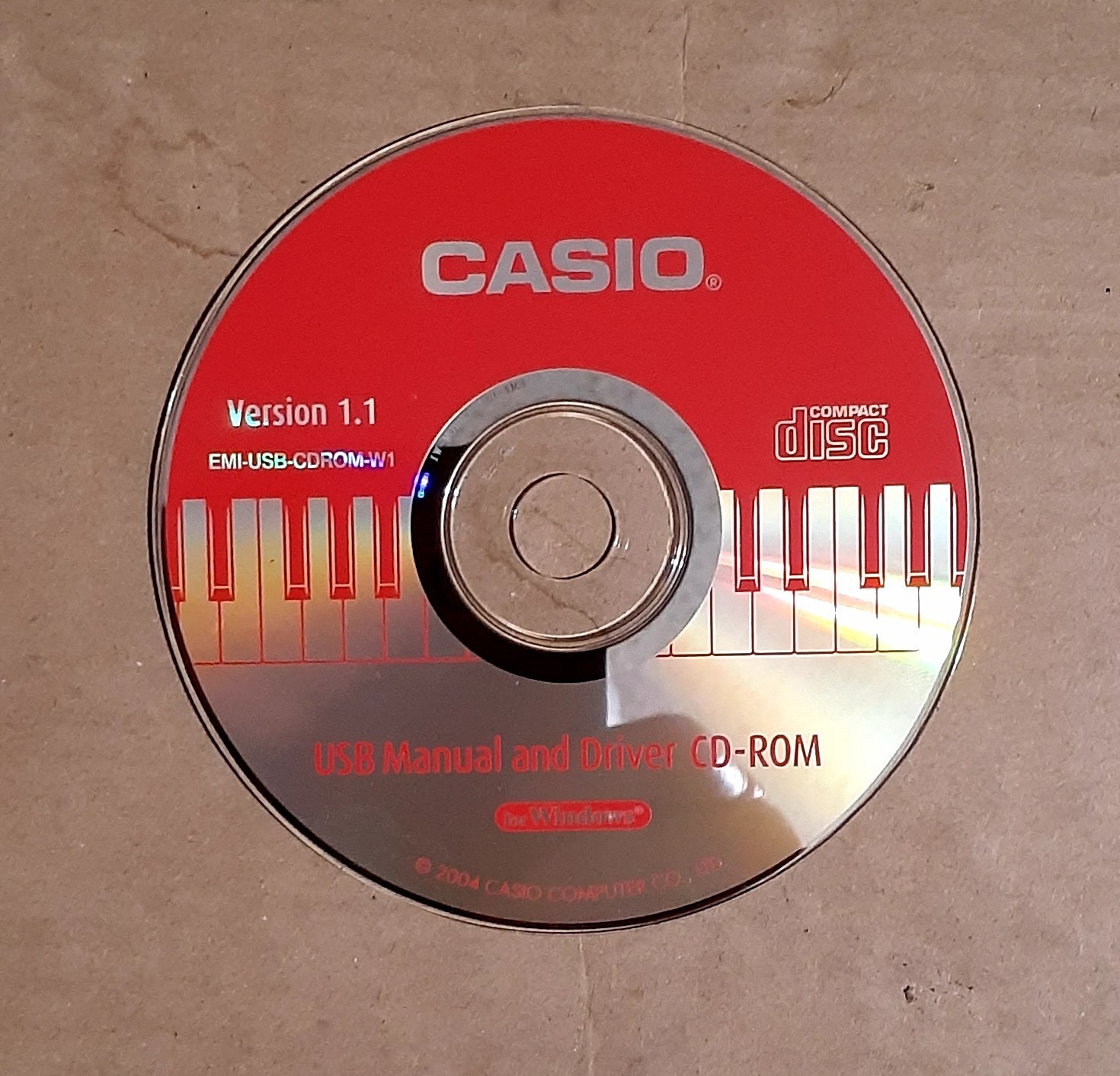 Casio USB Manual & Driver CD Rom Version 1.2 For Windows 2005 Keyboard Disc Only