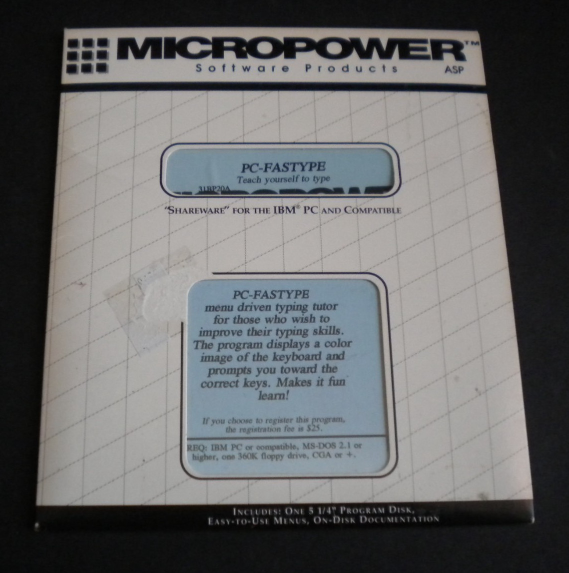 ^MICROPOWER PC-Fastype Program Disk 5.25 floppy disc drive