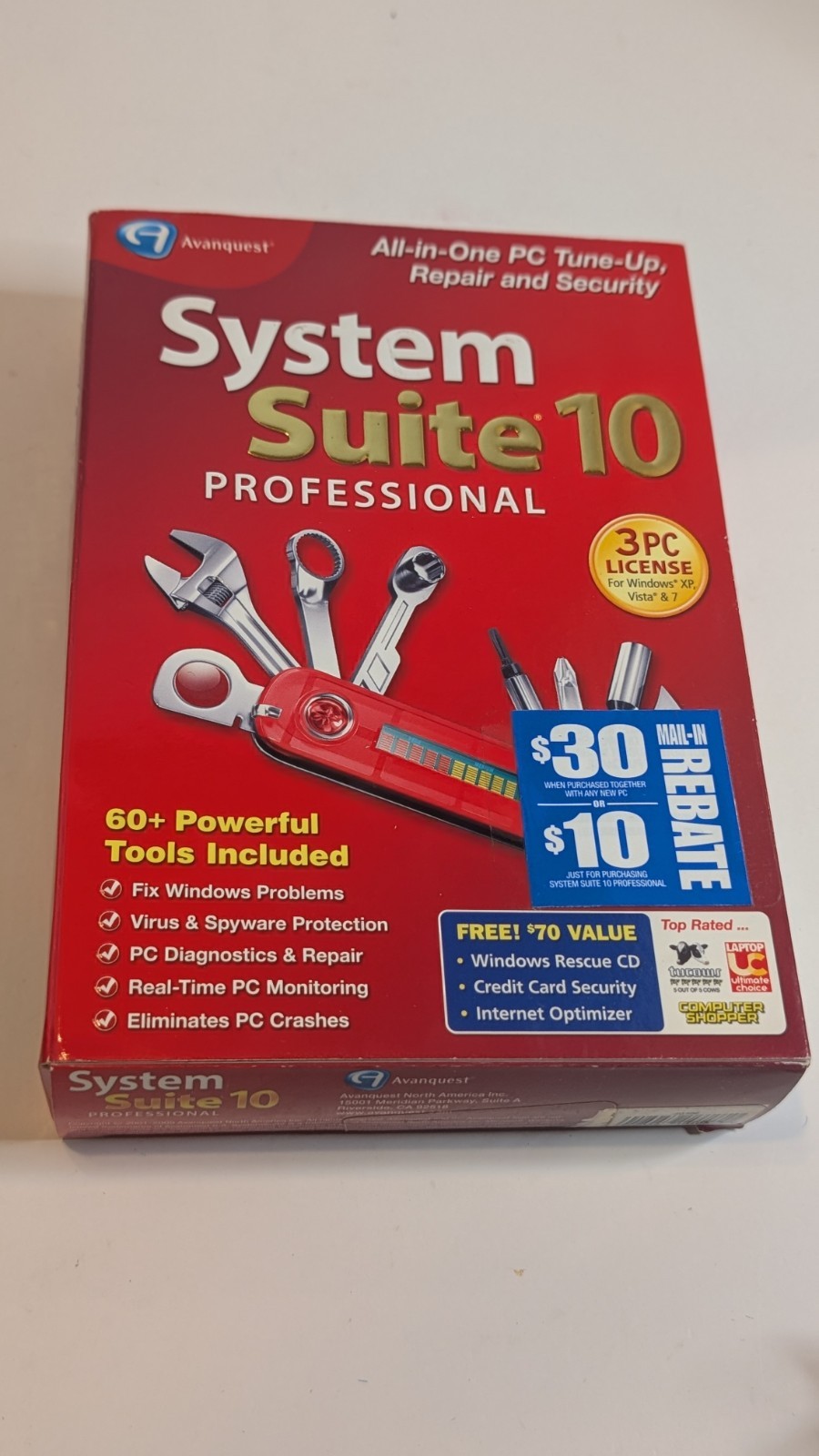 Avanquest System Suite 10 Professional PC Tune Up Repair Security Software 3 PC