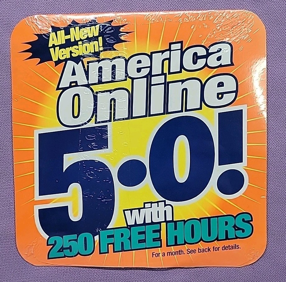 Vintage 1999 – AOL America Online 5.0 – Sealed – Software Install CD