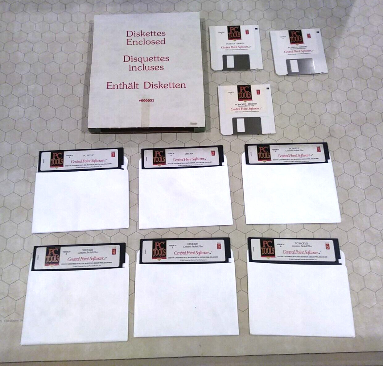Central Point PC Tools Deluxe Version 6, DOS, 3.5″ and 5.25″ floppy disks, 1990