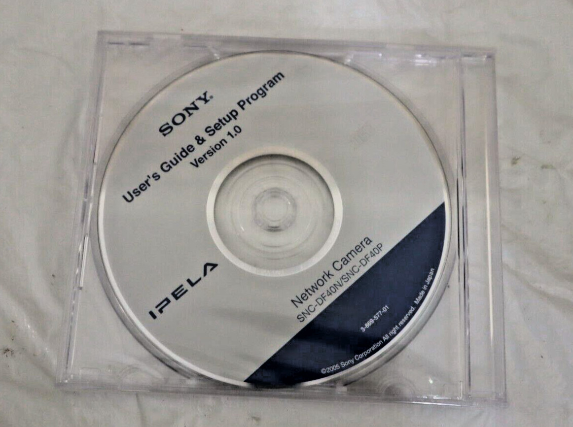 Sony IPELA User’s Guide & Setup Program CD Version 1.0 for IPELA Network Camera