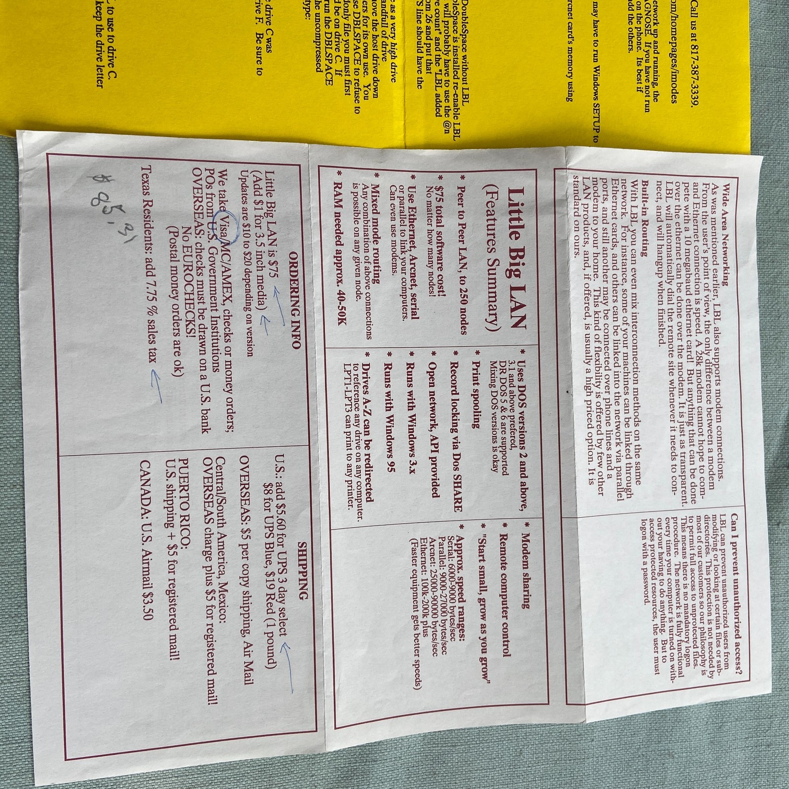 Vintage Software imodes Little Big Lan V2.0h 1996 Book Network 3.5” Floppy Infor