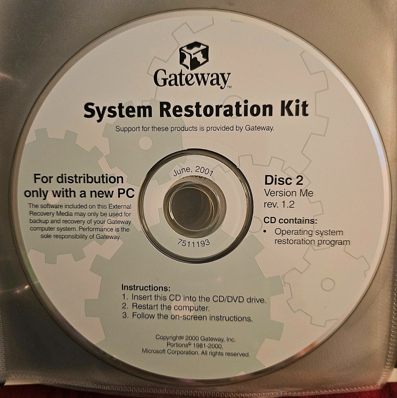 Gateway Restoration CDs with Manual – 9pc CD Disk Set Gateway Software