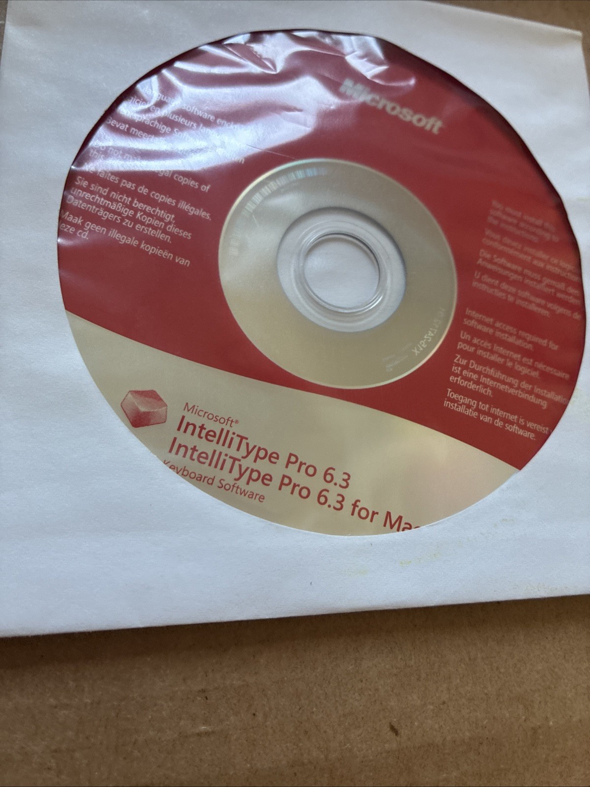 Microsoft IntelliType/IntelliPoint Pro 6.3 Software Windows/Mac (2008)