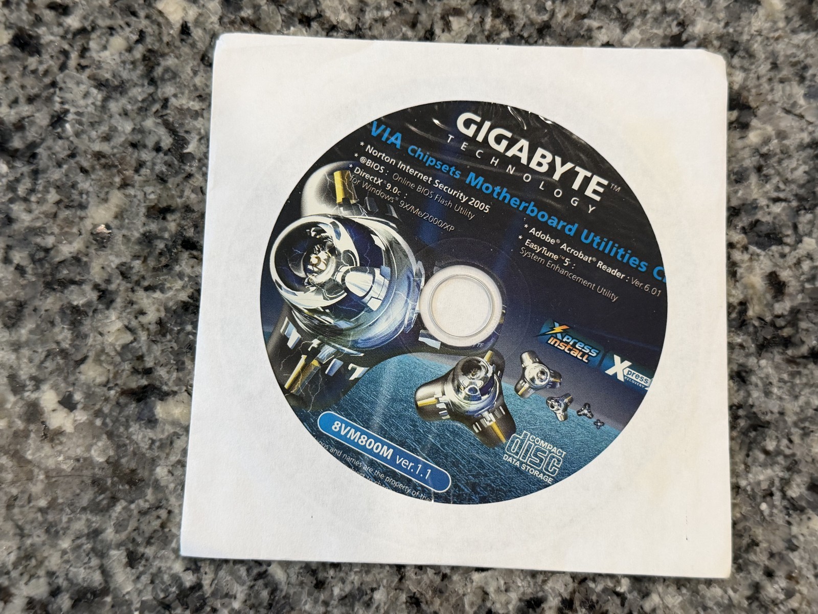 Gigabyte Via Chipsets Motherboard Utilities CD 8VM8OOM Ver.1.1 SEALED