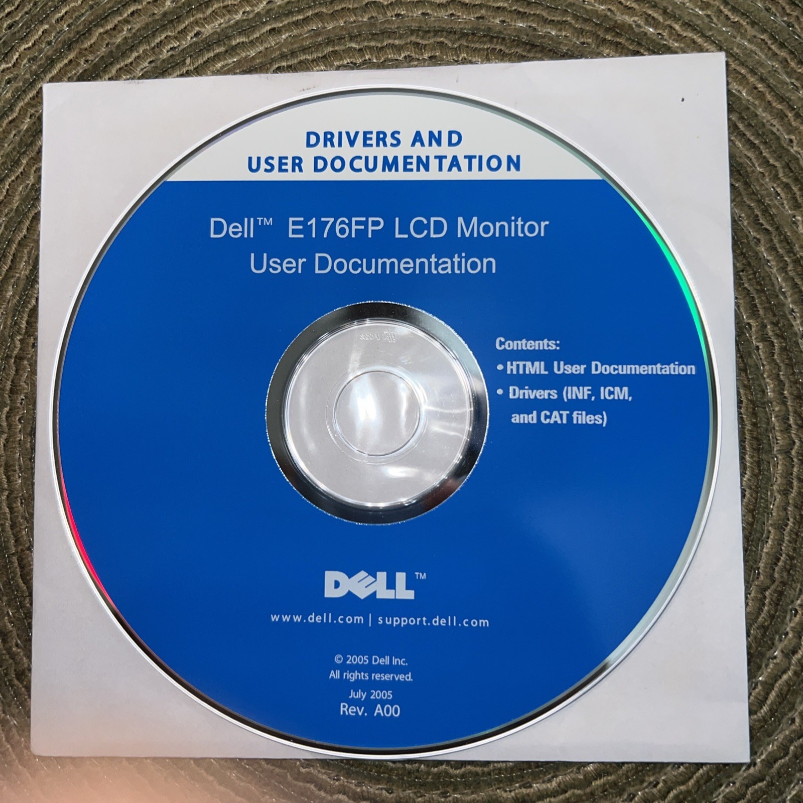 Drivers & User Documentation Dell E176FP Color Monitor Disc Only $1.99 Shipping