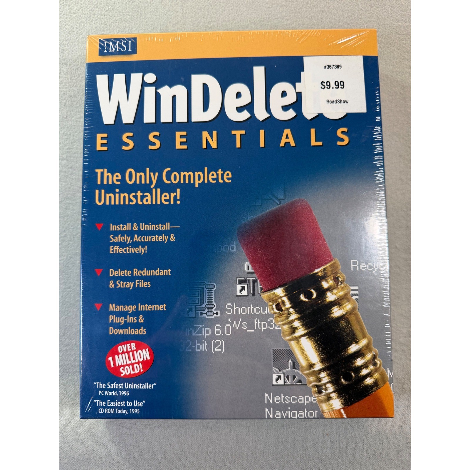 IMSI WinDelete Essentials Windows 95 3.1 Big Box PC Software New Sealed