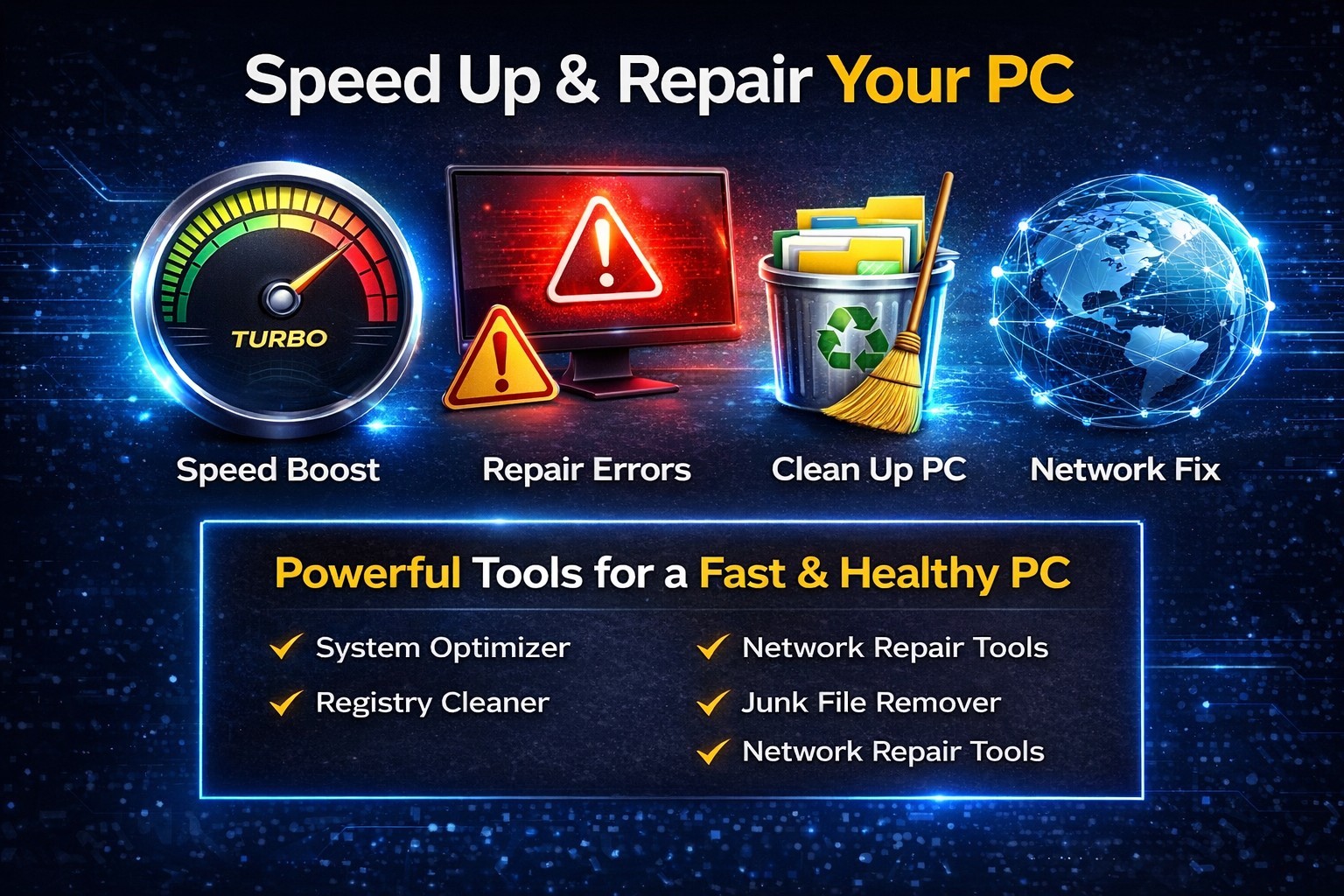 JML Mega Elect PC Repair Toolkit PRO USB | 1-Click Fix 50+ Tools No Sub