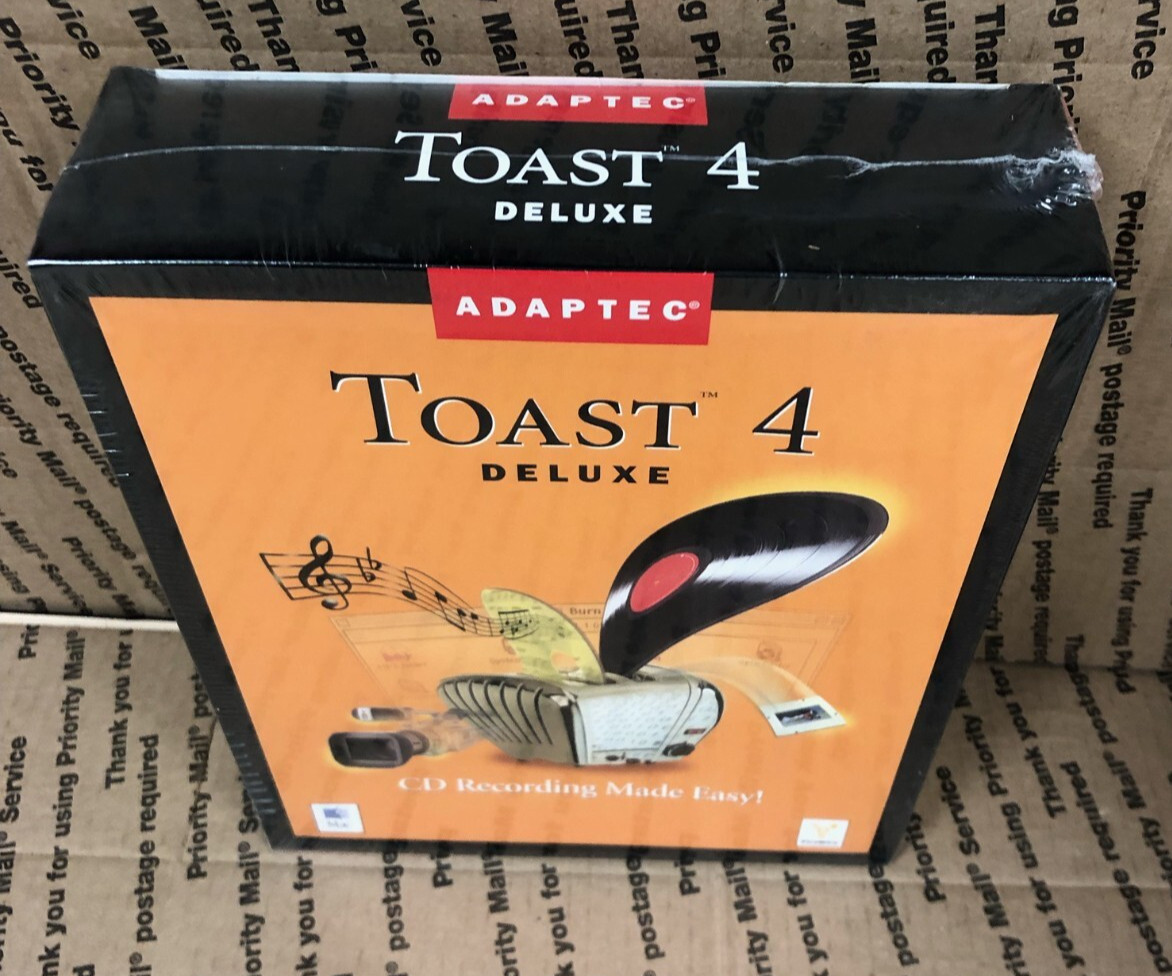 (NEW SEALED!) Adaptec Toast 4 Deluxe Software for Mac Big Box CD Recording