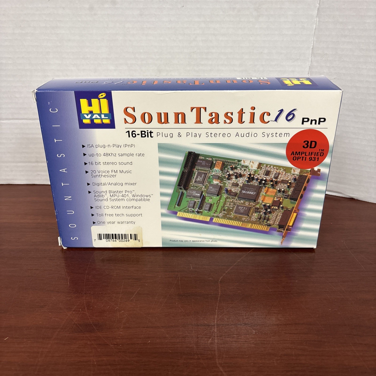 Vintage Opti OP931-3DIS Sound Card, Box and 3-1/2″ Floppy Disk