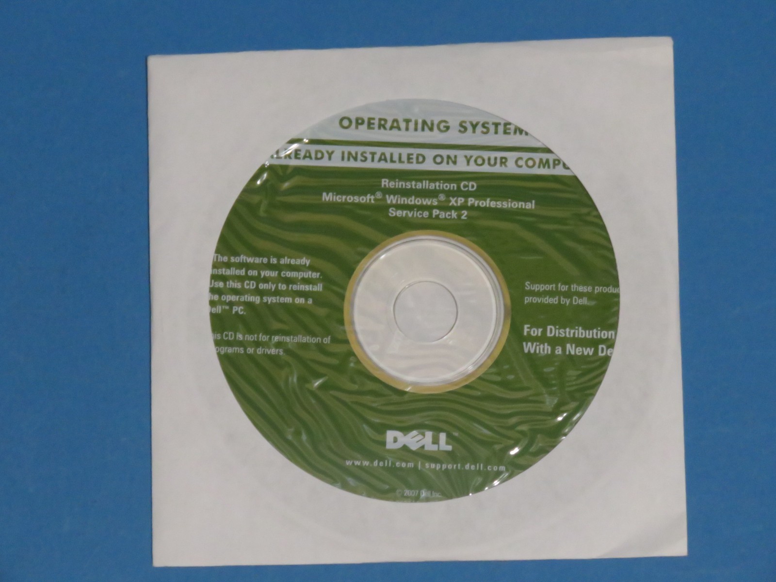Dell Reinstallation CD Win XP Pro SP2 – CD ONLY WITH KEYCODE!!!