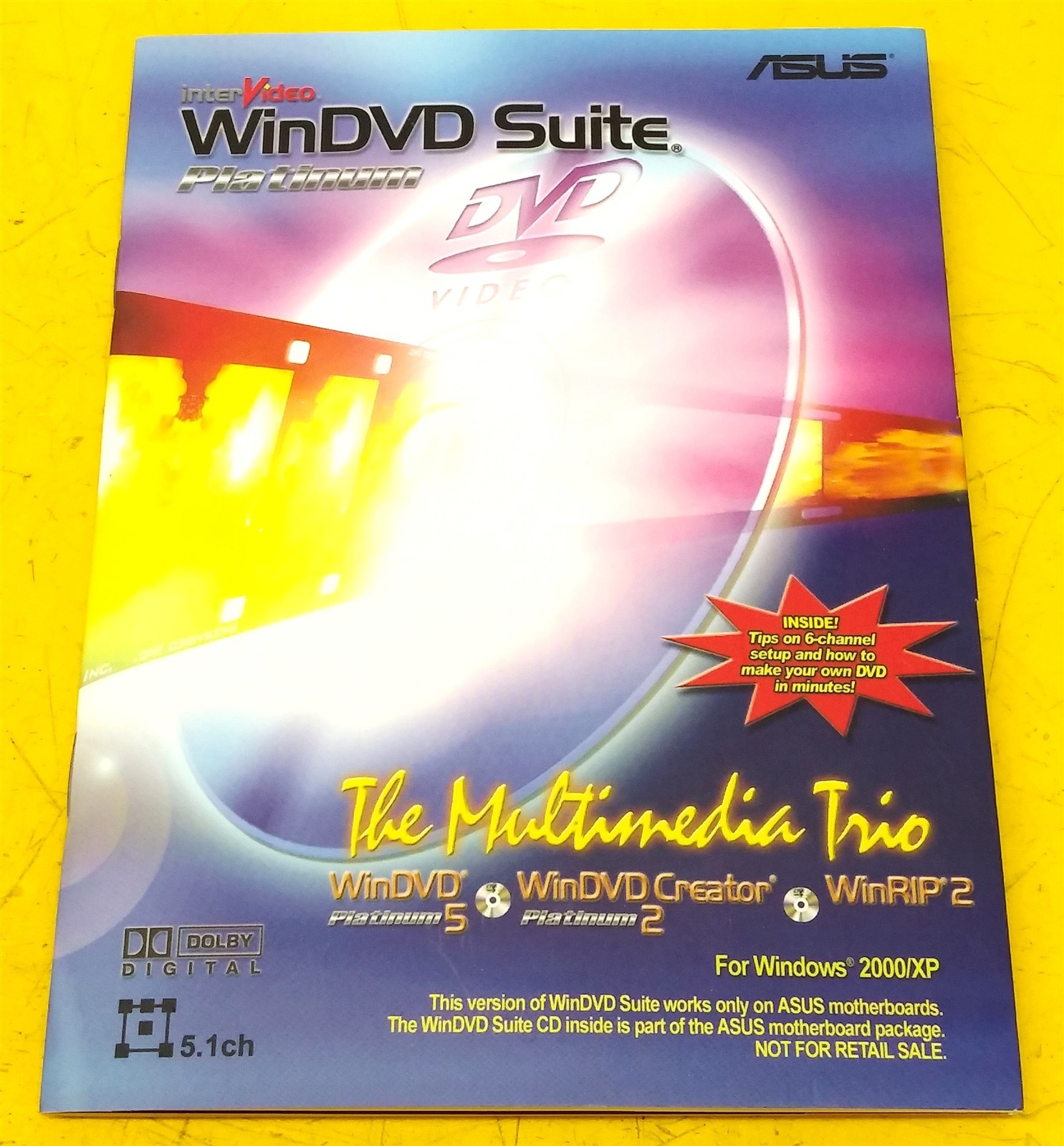 ⭐️⭐️⭐️⭐️⭐️ PC Software CD Disc Asus InterVideo WinDVD Suite w Booklet