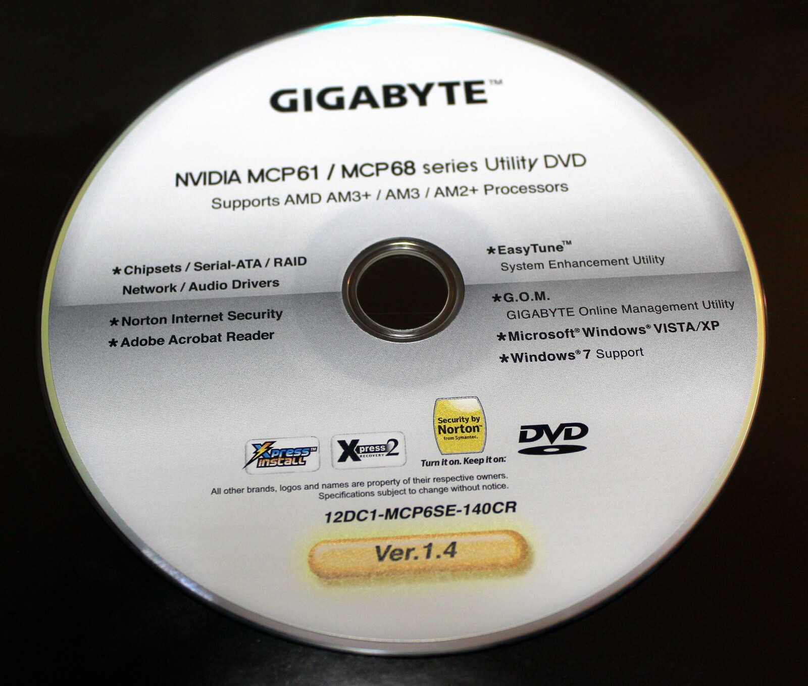 Gigabyte Nvidia MCP61 / MCP68 Series Utilities AMD AM3 / AM2 Plus Ver. 1.4
