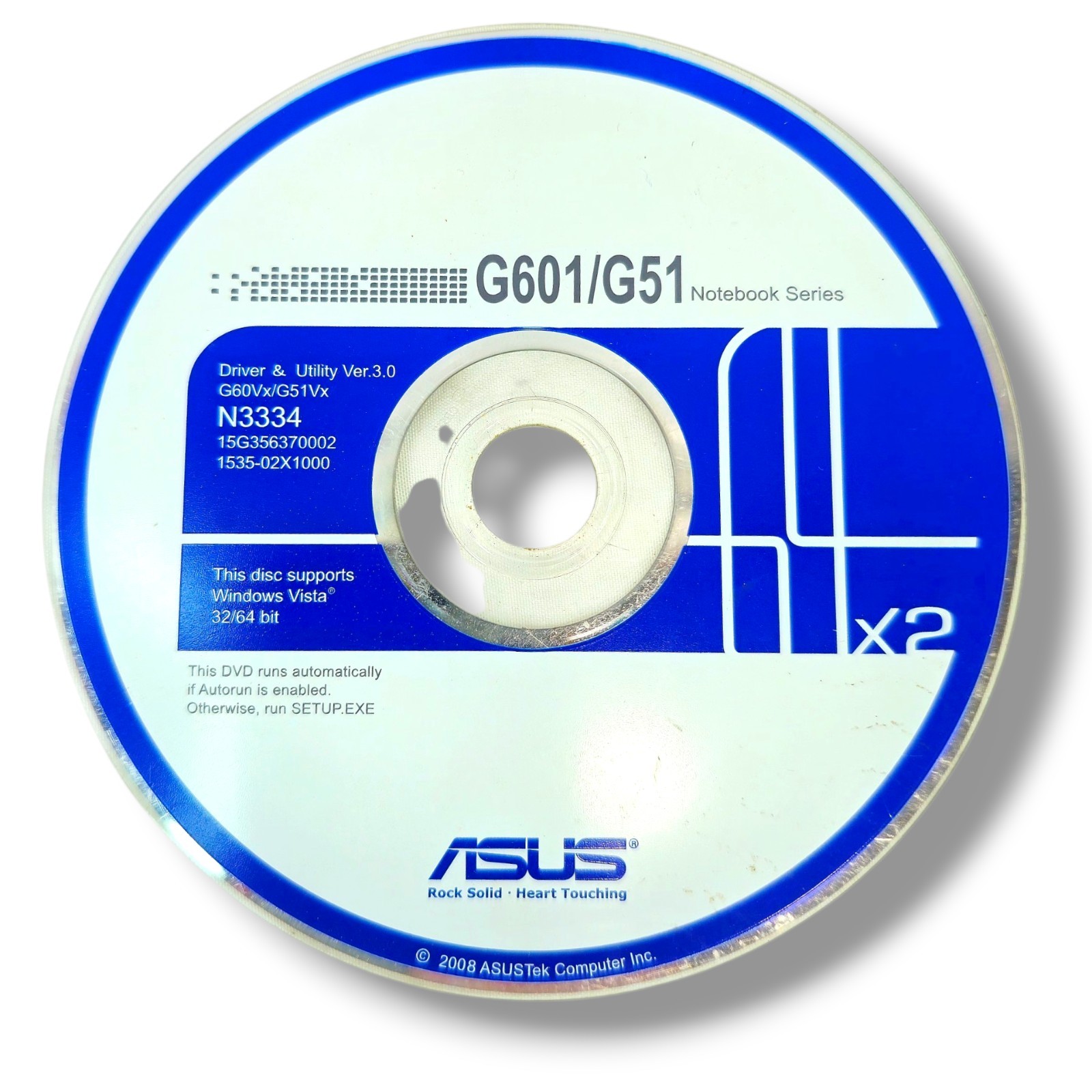 Cd/Dvd Driver & Utility Asus 3.0 Windows Vista 32/64 Bit G60Vx/G51Vx G601/G51