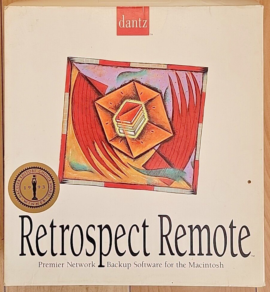 Dantz Retrospect Macintosh Backup Software 3.0 1995 Mac Apple 3.5″ Floppy (READ)