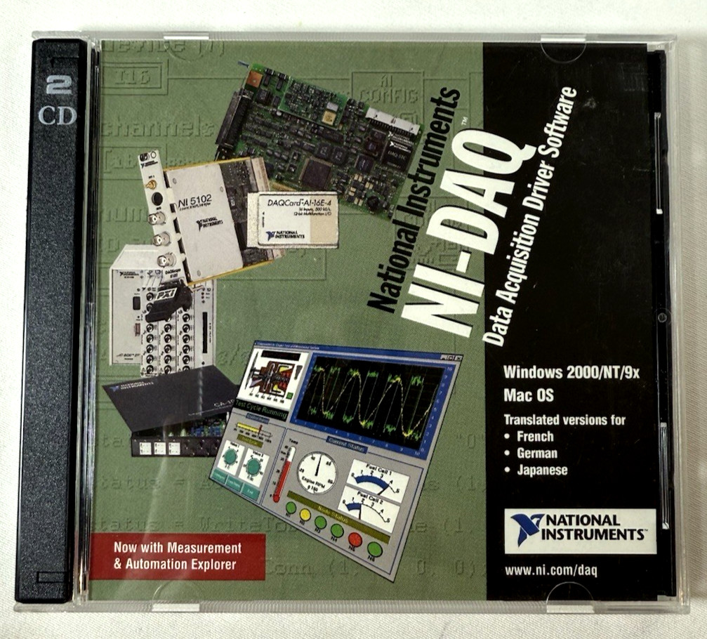 NI-DAQ Data Acquisition Driver Software 2-Disc Set – Windows 2000/NT/9x, Mac OS
