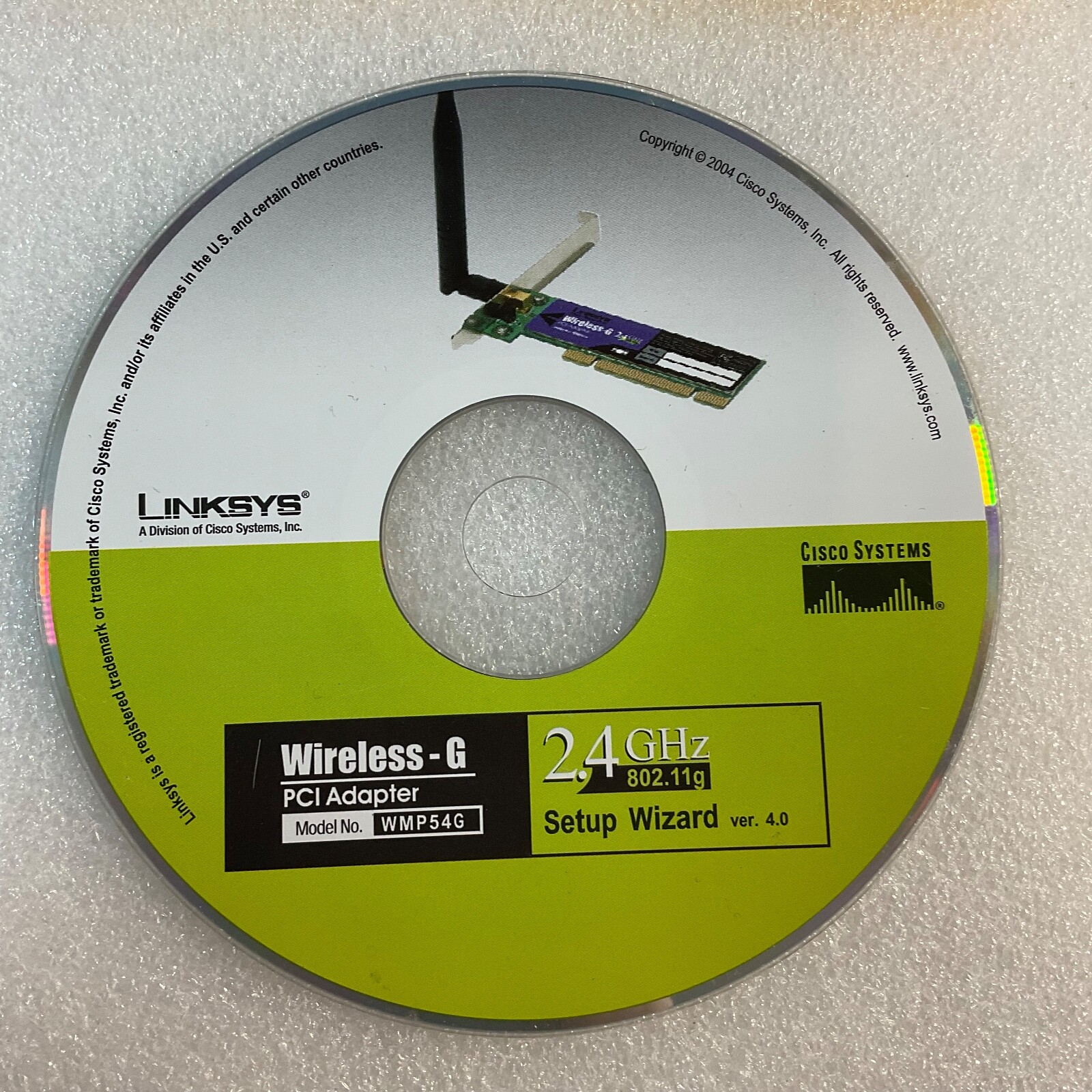 Linksys Wireless G PCI Adapter Model WMP54G 2.4 GHz 802.11g Wizard Setup Disk