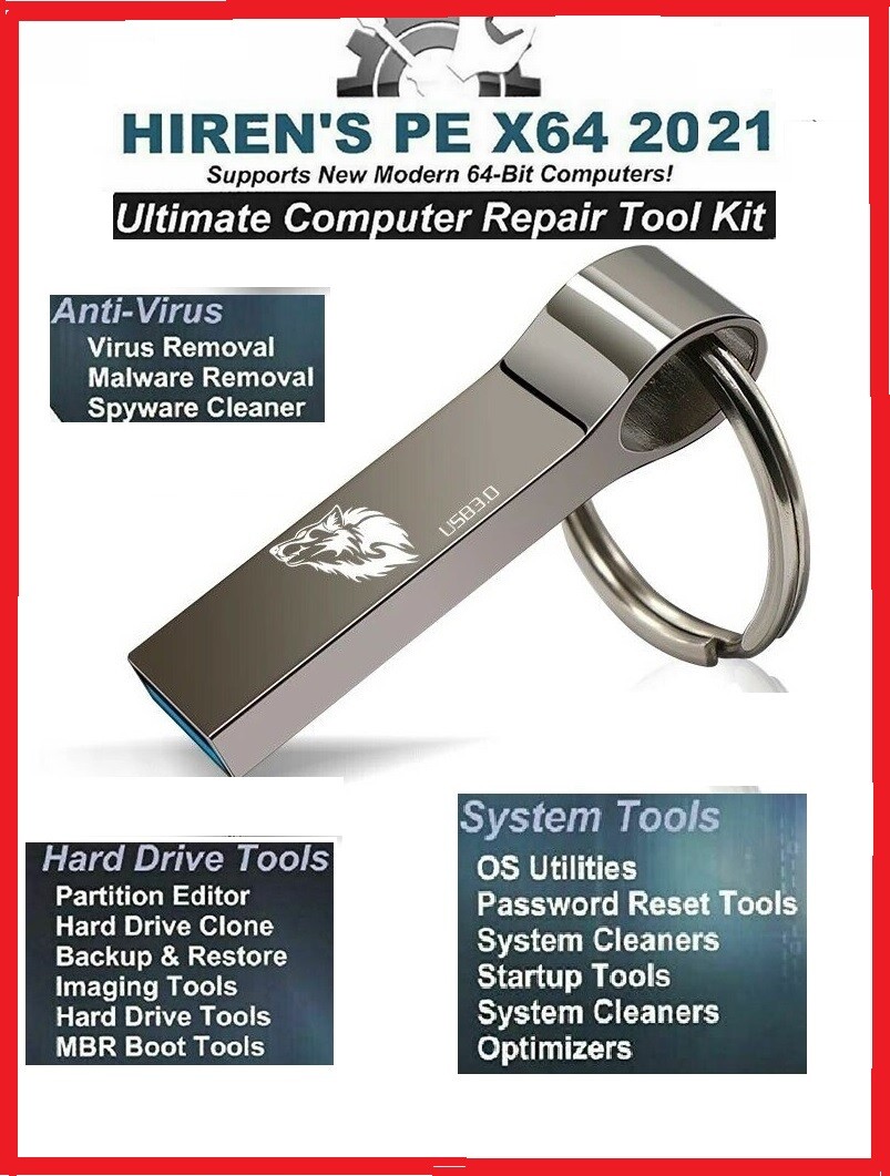 ✅ HIREN’S BOOT USB FIX REPAIR, THE LATEST VERSION FOR WINDOWS 10, XP, 7, 8, 8.1✅